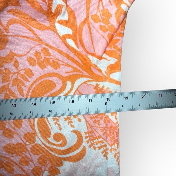 TALBOTS SLUB COTTON V-NECK SWEATER PAISLEY - Women’s M Orange - Picture 7 of 15